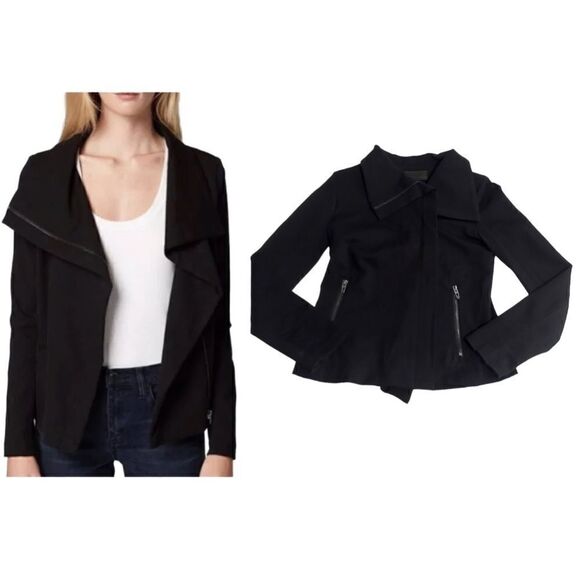 Blank NYC Black Caviar Moto Pointe Knit Jacket Size Small - Picture 1 of 15